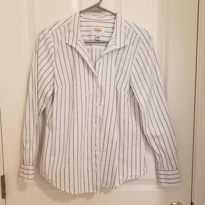 Talbots blue striped button down